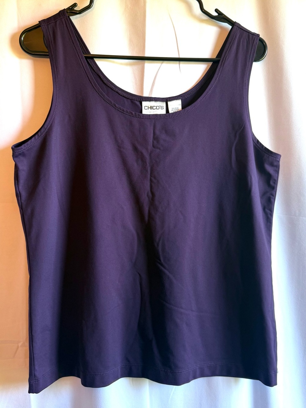 Chico's Women's Purple Scoop Neck Sleeveless Blouse Size 2 (Large)